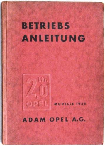 Betriebsanleitung 2 Ltr. Opel 1935 Handleiding beschikbaar voor biedingen