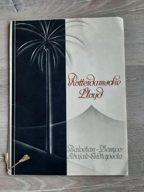 folderboekje + plattegrond Rotterdamsche Lloyd 1934 Art Deco, Boeken, Catalogussen en Folders, Zo goed als nieuw, Folder, Ophalen of Verzenden