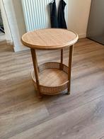 Rotan bijzettafel Xenos – Webbing stijl – Zo goed als nieuw, Huis en Inrichting, 45 tot 60 cm, Minder dan 55 cm, Rond, Ophalen of Verzenden
