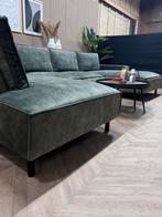 ZGAN Royale Velvet Velours U-Bank / Hoekbank - Groen - 390cm, Huis en Inrichting, Ophalen, -, -, Hoekbank