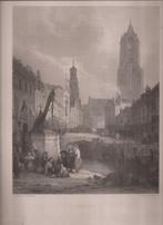 Utrecht Stadgezicht Staalgravure door E.Challis naar G Jones, Ophalen of Verzenden