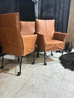 4 Montis Chaplin Stoelen - Rancho Leder, Ophalen, Zo goed als nieuw, Bruin, Vier