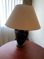 Aardewerken zwarte vaaslamp ( 45cm)  bronskleurig handvat, Ophalen, Overige materialen, 50 tot 75 cm, Art deco
