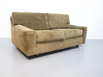 Artifort vintage bank 2zits groen velours ribstof