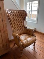 Antieke Schaapslederen oorfauteuil ., Huis en Inrichting, Fauteuils, Ophalen, Zo goed als nieuw, Leer, 75 tot 100 cm