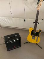 Farzley Gitaar geel incl versterker., Met versterker, Zo goed als nieuw, Solid body, Ophalen