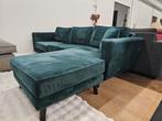 Hoekbank - Velvet - Groen, 125 cm of meer, 125 cm of meer, Zo goed als nieuw, Info@homefriesland.nl