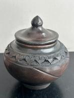 Balinese Raku aardewerk Urn / deksel pot, Ophalen of Verzenden, Gebruikt