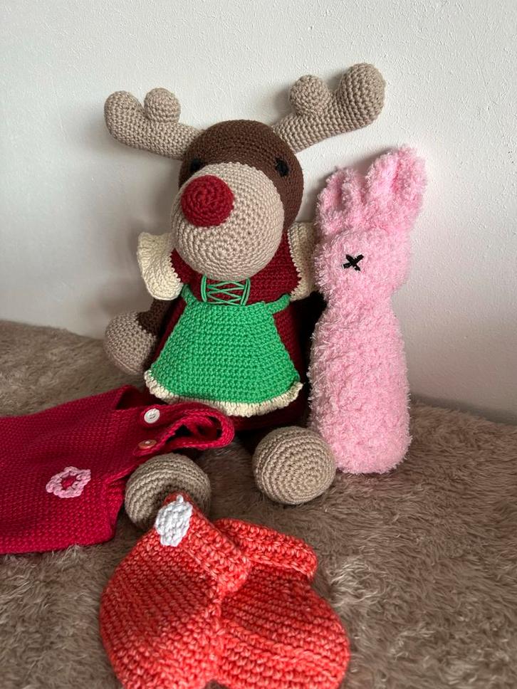 Gehaakt Rendier Pakket, Kinderen en Baby's, Speelgoed | Knuffels en Pluche, Nieuw, Overige typen, Ophalen of Verzenden