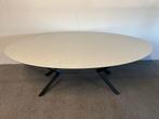 Ovale eettafel HPL marmer print 220x120, 100 tot 150 cm, 200 cm of meer, Ophalen of Verzenden, Zo goed als nieuw