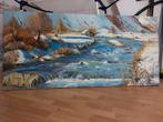 Schilderij Winterlandschap met Rivier, Ophalen