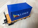 LGB 94003 (Toytrain) platte wagon met LG&B container NIEUW, Nieuw, Analoog, LGB, Ophalen of Verzenden