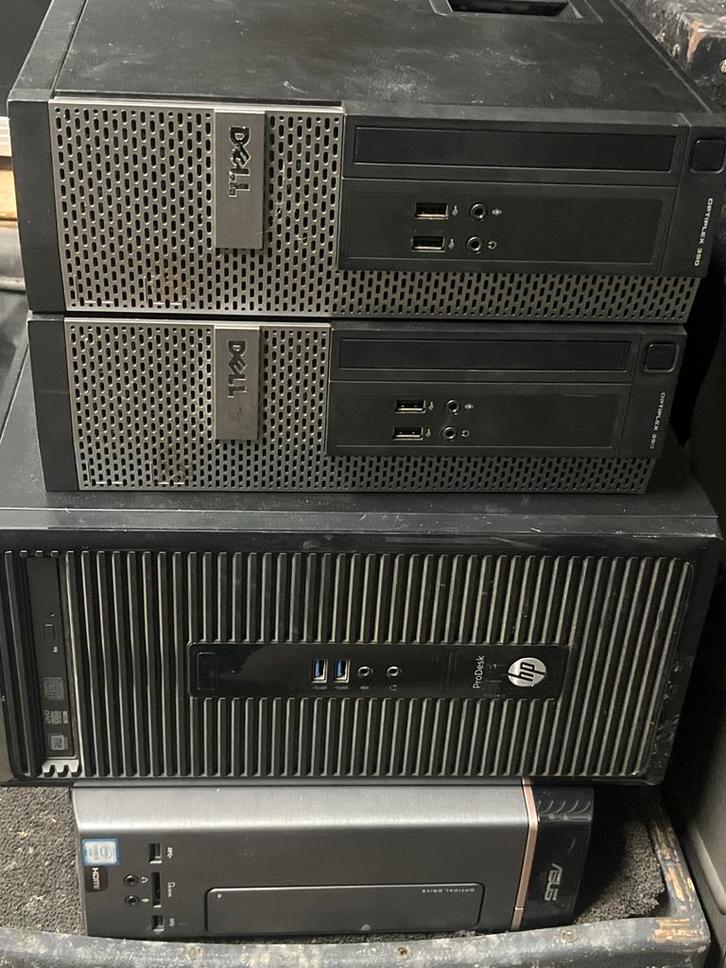 4x Windows 10 PC's (Dell, HP, Asus) - Geen Windows 11 Update, Computers en Software, Computerbehuizingen, Gebruikt, Ophalen