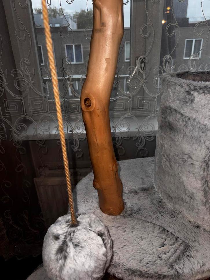 Luxe krabpaal met echte boomstam, Dieren en Toebehoren, Krabmeubelen, Zo goed als nieuw, Krabpaal, Ophalen