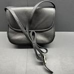 Mooie dames schoudertas 100% leder zwart 13 x 22 x 7 cm, Ophalen, Zo goed als nieuw, Zwart, Schoudertasje