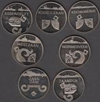 Nederland Penningen set (7) Zaanstad 25 jaar 1 Zaanse Klop, Postzegels en Munten, Ophalen of Verzenden, Overige materialen, Nederland