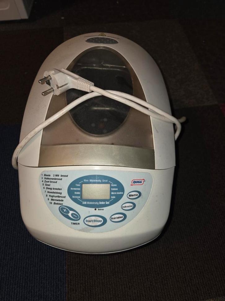 Quigg Broodbakmachine - Eenvoudig Zelf Brood Bakken, Witgoed en Apparatuur, Broodbakmachines, Gebruikt, Met timer, 400 tot 800 gram deeg