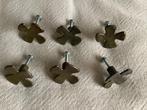 6 koperen kastknopjes ladenknop greepje meubelknop klavertje, Antiek en Kunst, Ophalen, Koper
