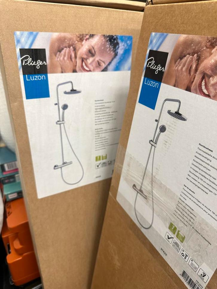 Plieger Luzon Stortdoucheset, Doe-het-zelf en Verbouw, Sanitair, Nieuw, Douche, Chroom, Ophalen of Verzenden