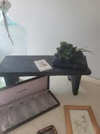 Vintage vol houten vensterbank krukje, Antiek en Kunst, Ophalen of Verzenden