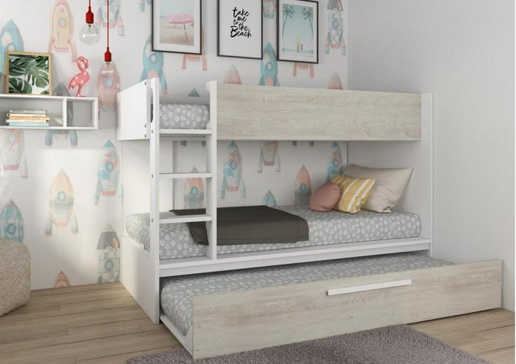 Jules stapelbed met slaaplade - 90x200 - Wit, Huis en Inrichting, Slaapkamer | Bedden