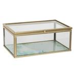 Clayre-Eef-Glazen-Sieraden-doos-Transparant-14x8x6-Opberg, Huis en Inrichting, Ophalen of Verzenden, Nieuw