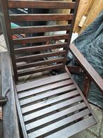 Twee unieke Franse stoelen, donker hout, Tuin en Terras, Tuinsets en Loungesets, Ophalen of Verzenden, Gebruikt, Hout