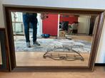 Grote rechthoekige spiegel met houten lijst, Huis en Inrichting, Woonaccessoires | Spiegels, Ophalen, Zo goed als nieuw, 100 tot 125 cm