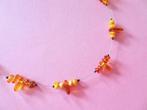 jwg Vintage 60s 70s amber barnsteen kralen ketting zilver kl, Verzenden, Overige materialen, Ketting, Met edelsteen