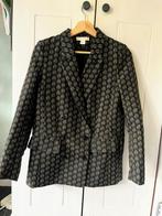 Blazer zwart met gouden zilver borduursel H&M 36, Kleding | Dames, H&M, Zwart, Ophalen of Verzenden, Zo goed als nieuw