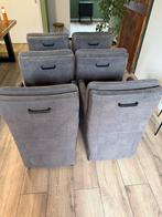 6 eetkamerstoelen met wieltjes, Huis en Inrichting, Ophalen, Gebruikt, Vijf, Zes of meer stoelen, Stof