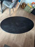 Zwarte salontafel mangohout met kruispoot Cavino ovaal, Ophalen, Gebruikt, 100 tot 150 cm, 50 tot 100 cm