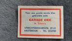Luciferetiket, Amsterdam, Garage Oke, Verzamelen, Rookartikelen, Aanstekers en Luciferdoosjes, Verzenden, Gebruikt, Luciferdoosjes of -merken
