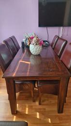 Mooie echt houten tafel te koop, Ophalen, Gebruikt, Rechthoekig, 50 tot 100 cm