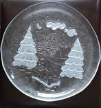 Noorse fruitschaal, gebakschaal van glas met winterdecor, Huis en Inrichting, Woonaccessoires | Schalen en Manden, Schaal, Rond