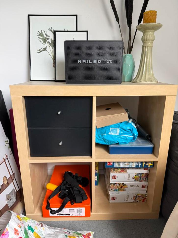 IKEA KALLAX kast – 77x77 cm – eikeneffect – nette staat, Huis en Inrichting, Kasten | Kledingkasten, Zo goed als nieuw, Minder dan 100 cm
