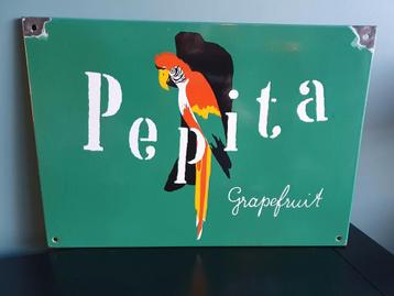 Emaille Reclamebord Pepita Frisdrank 1950 Zwitserland 