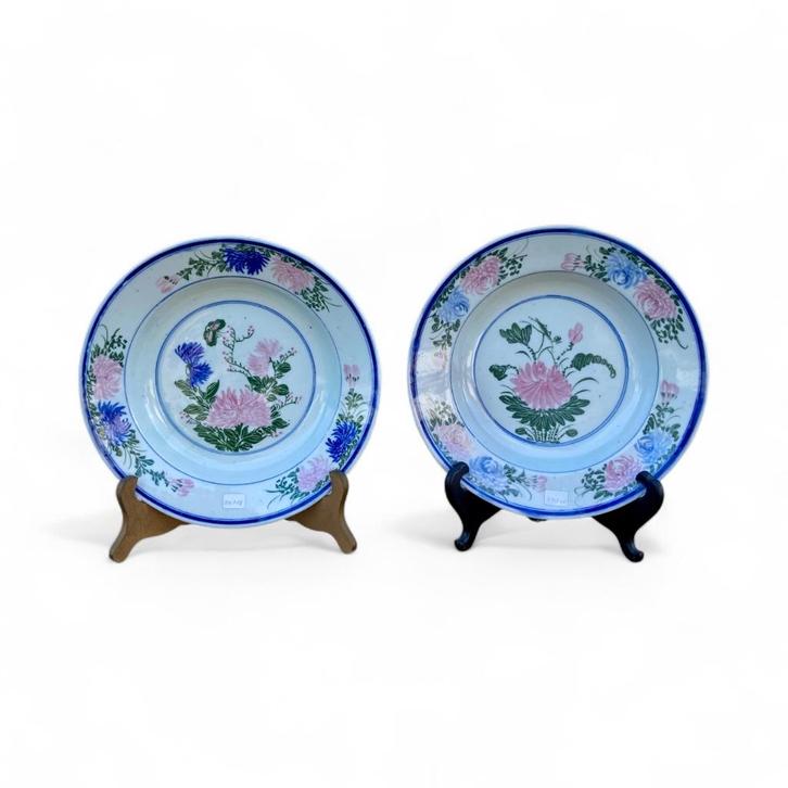 Antieke Handgeschilderde Japanse Borden (2), Antiek en Kunst, Antiek | Porselein, Ophalen of Verzenden