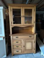 Mooie blank eiken buffetkast met glazen deuren, Huis en Inrichting, Kasten | Buffetkasten, Ophalen, 100 tot 150 cm, 200 cm of meer