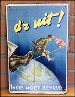 KNIL Nederlands Indie Bezetting Propaganda Metalen Bord, Verzenden, Landmacht, Nederland