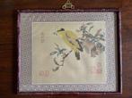 Chinees schilderij van op zijde geschilderde vogel, Antiek en Kunst, Kunst | Schilderijen | Klassiek, Ophalen of Verzenden