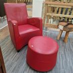 Rood fauteuils met bijbehorende poef, Ophalen, Gebruikt, ., .
