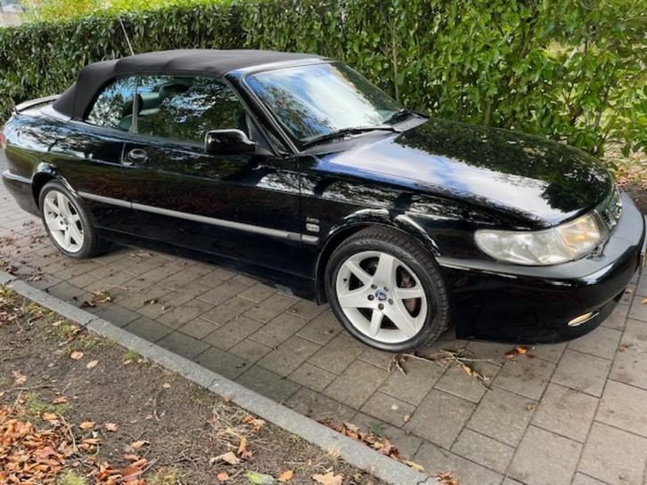 Saab 93 Cabrio Zwart 2.0 Turbo Aero 206 PK bj 2002, Auto's, Saab, Particulier, Saab 9-3, Benzine, Cabriolet, Automaat, Zwart, Zwart