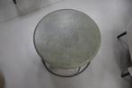 Ronde bijzettafel hocker CICK Jess metaal leer vintage groen, Ophalen of Verzenden, Gebruikt