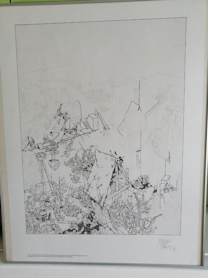 Peter de Smet, onvoltooide illustratie, gesigneerd, Nr 61!, Antiek en Kunst, Kunst | Tekeningen en Foto's, Ophalen of Verzenden