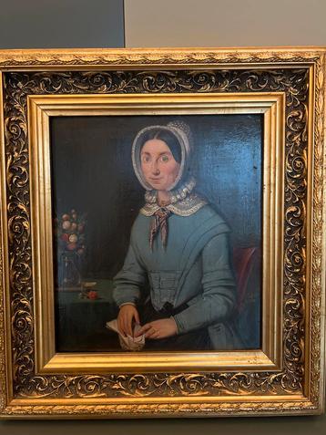 Klassiek Portret van Dame door Pieter Alardus Haaxman (1814- beschikbaar voor biedingen