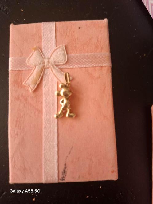 Mickey mouse hanger 14 karaat goud, Sieraden, Tassen en Uiterlijk, Kettinghangers, Zo goed als nieuw, Goud, Goud, Overige voorstellingen