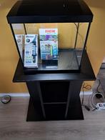 Aquarium + onderstel, Dieren en Toebehoren, Vissen | Aquaria en Toebehoren, Ophalen, Gebruikt, Verlichting of Verwarming