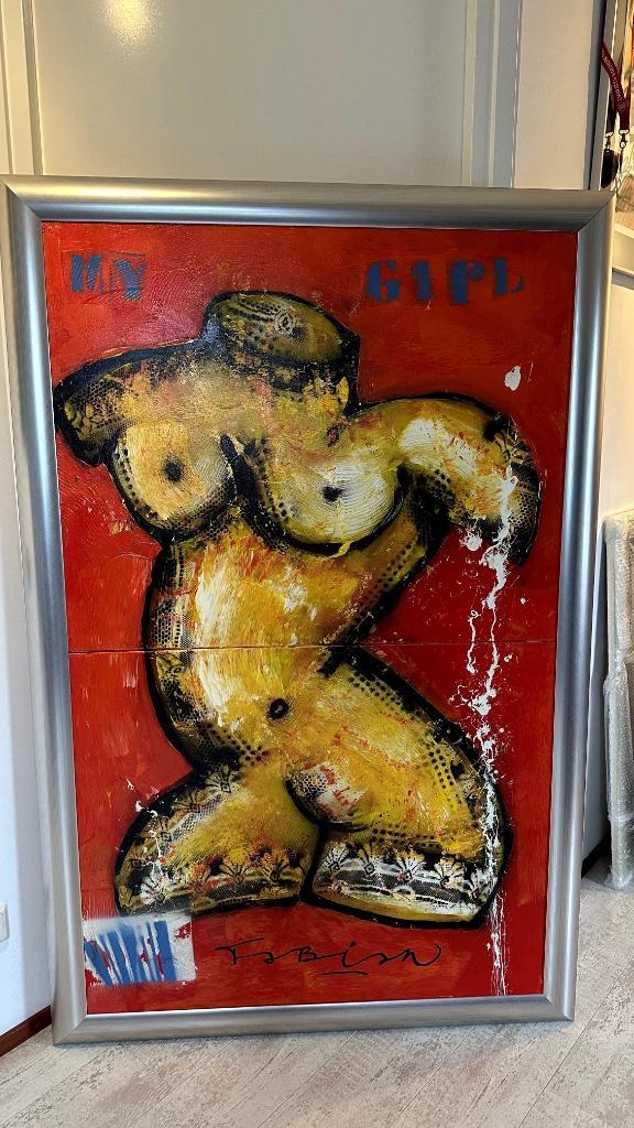 Origineel werk van Fabian. My girl, Antiek en Kunst, Kunst | Schilderijen | Modern, Ophalen