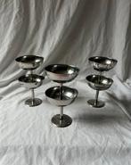 Vintage Franse RVS bistro inox ijscoupes met lange steel, Huis en Inrichting, Ophalen, Overige materialen, Overige stijlen, Overige typen